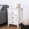 White Nightstand 3 Drawer Particle Board MDF Sleek Design Bedside Table